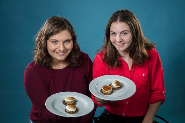 Serena Daley, left, and Maggie Dring placed third in 2017 for a cookie they developed together that combined melty s'mores with chewy Rice Krispies Treats. Styled by Mark Graham. (Zbigniew Bzdak/Chicago Tribune)